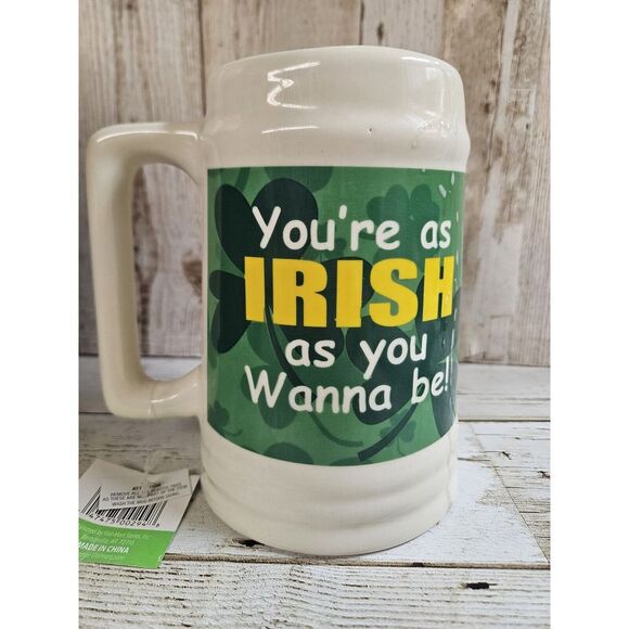 Shamrock ST Patrick's Day Beer Stein Mug Collectable TB Toy Trading Co - Picture 1 of 7